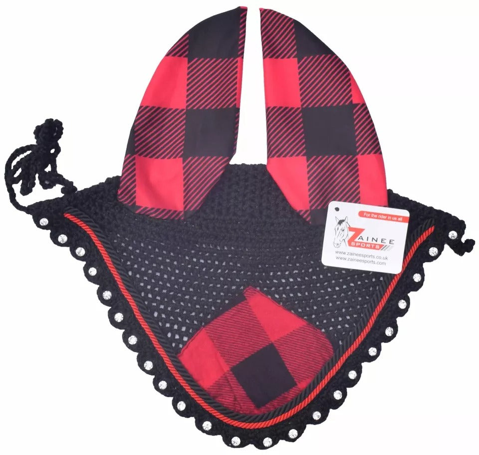 Buffalo Plaid English Saddle Pad Fly Bonnet Special gift Handmade