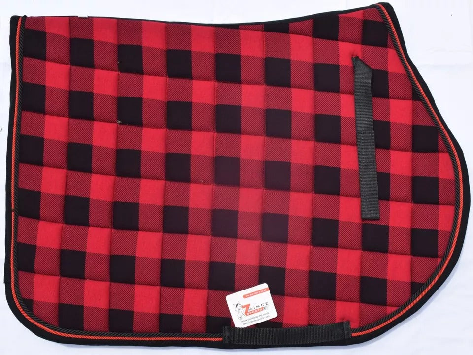 Buffalo Plaid English Saddle Pad Fly Bonnet Special gift Handmade