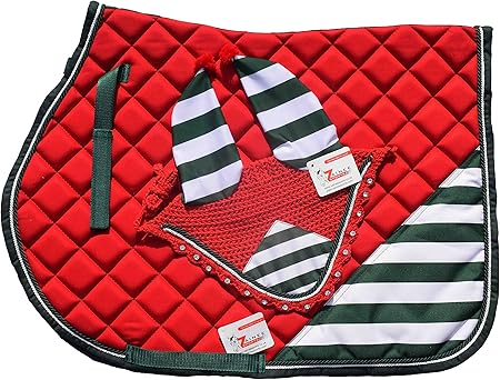 Christmas Grinch Snowman ELF All Purpose English Saddle Pad | Horse Riding Pad | Fly Bonnet | Horse Riding Equestrian Saddle Pad