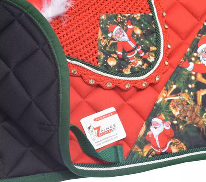 Christmas Horse Gift Santa Claus All purpose English saddle pad Set